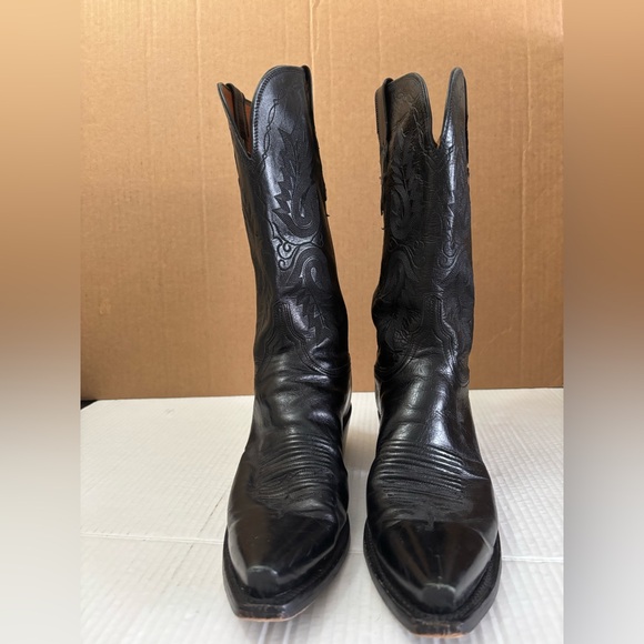 Lucchese Women’s Size 8.5 C Black Buffalo Cowboy Boot N4501 54 - Picture 2 of 15